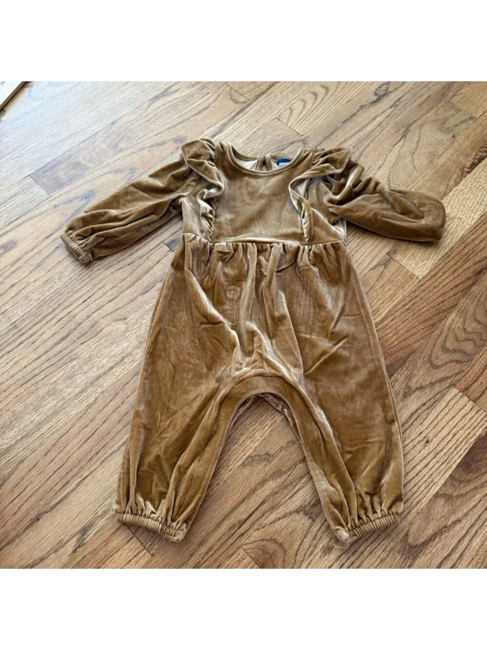 Old Navy Golden Yellow One Piece outfit 6-12 Months Velvet